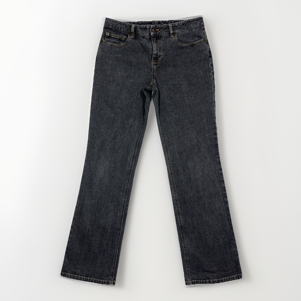 Ann Taylor LOFT Straight Leg Jeans Women's 6 Black Stretch Denim